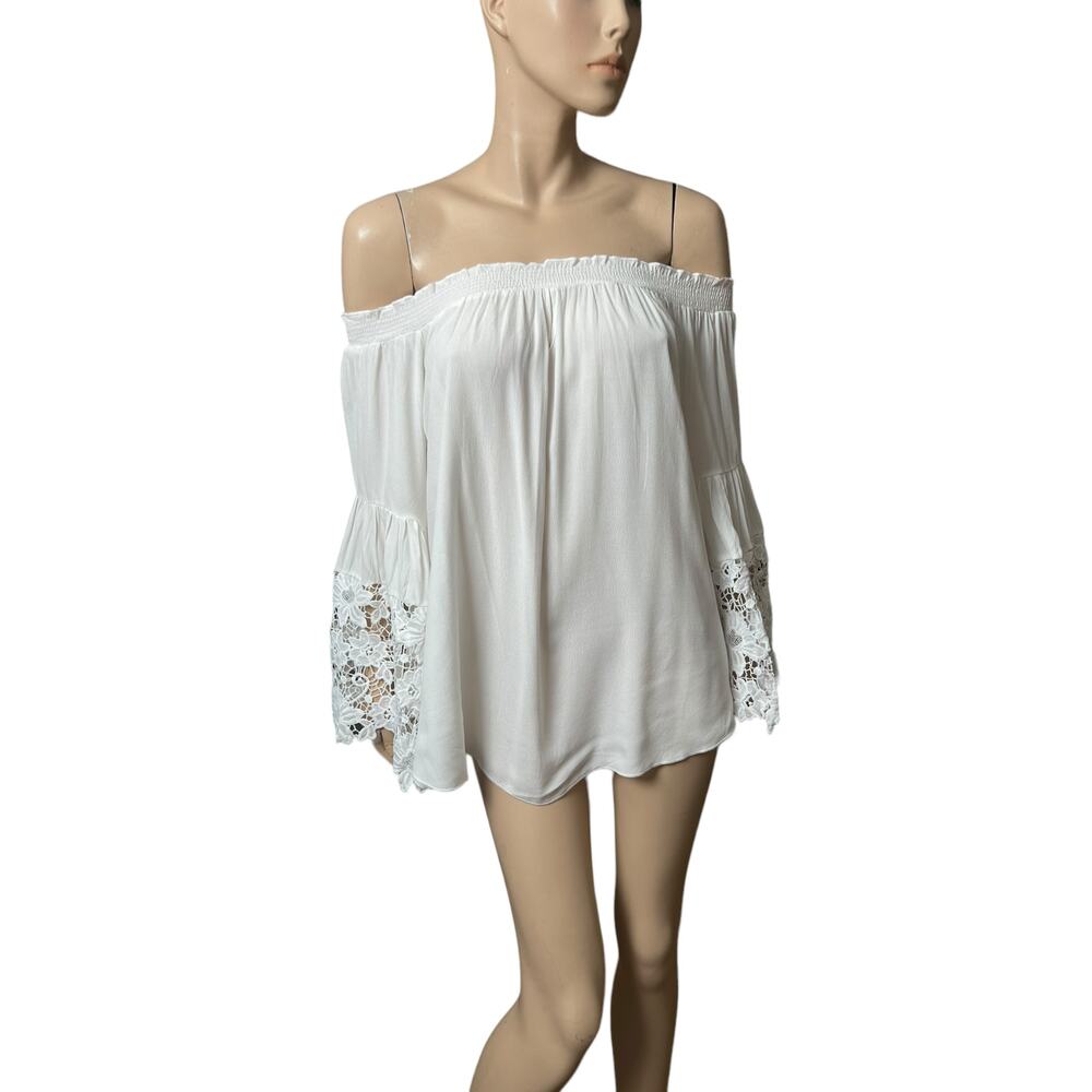 Muche & Muchette Jolie Top One Size Smocked Neckline Belled Sleeves - Picture 3 of 12